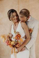 Bridal bouquet + boutonniere combo